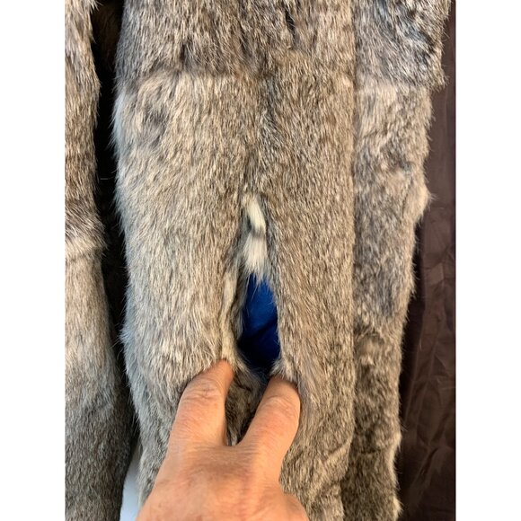 Vintage Handmade Patchwork Genuine Fur Coat Sz M Longline 8687 - Picture 4 of 8